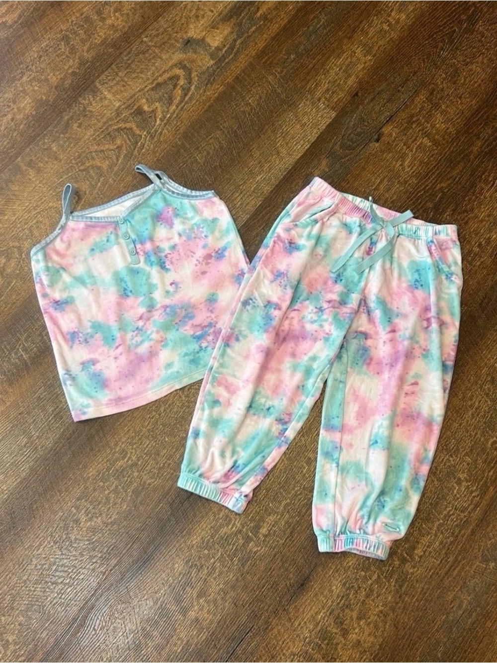 American Girl Girls Tie-Dye Pink Blue Mint Pajama Set